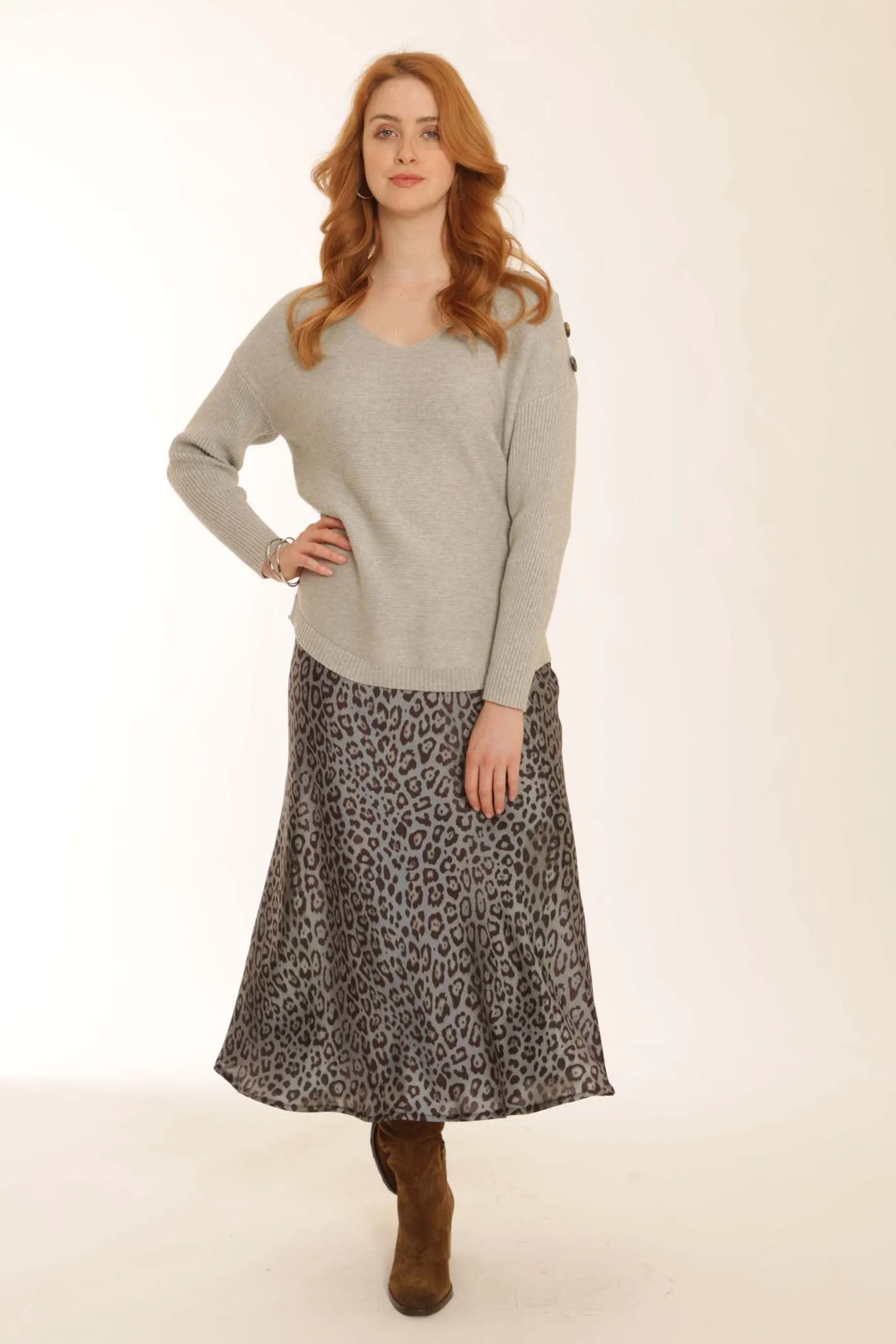 Leopard Satin Mini Skirt by Pomodoro Clothing - Style 42261