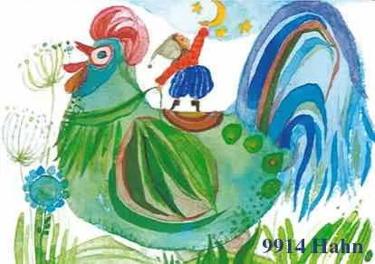Postcards Cockerel by Eva-Maria Ott-Heidmann