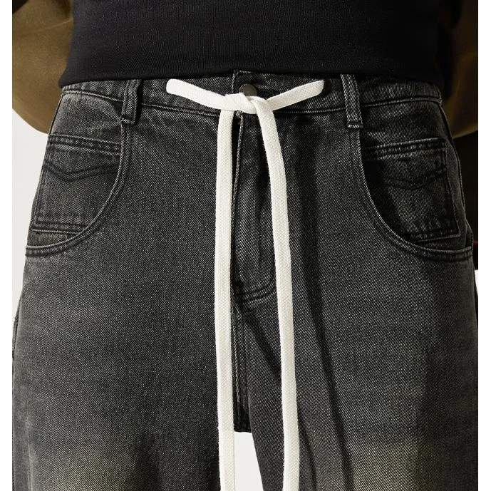 Straight Elastic Waist Straight Leg Casual Loose Fit Classic Jeans