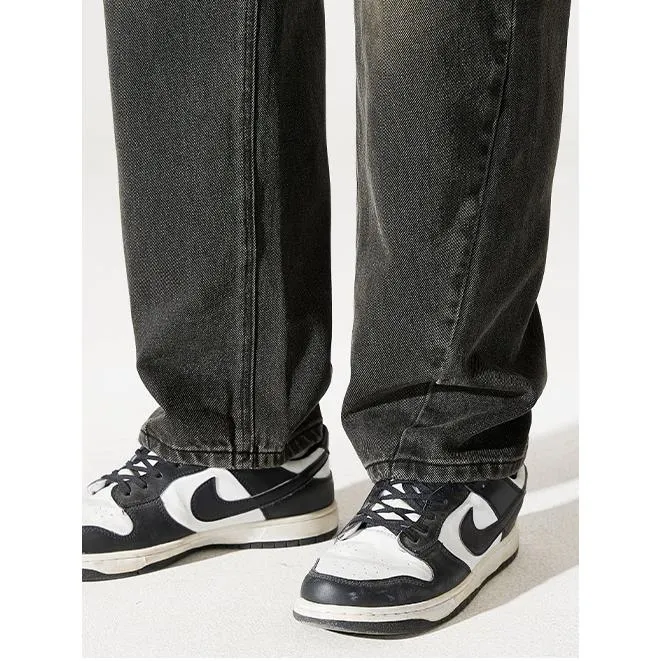 Straight Elastic Waist Straight Leg Casual Loose Fit Classic Jeans