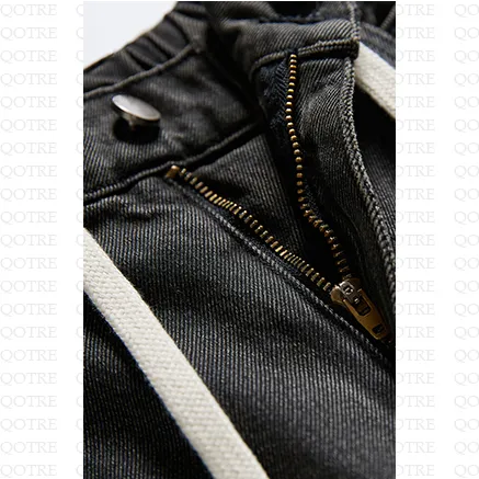Straight Elastic Waist Straight Leg Casual Loose Fit Classic Jeans