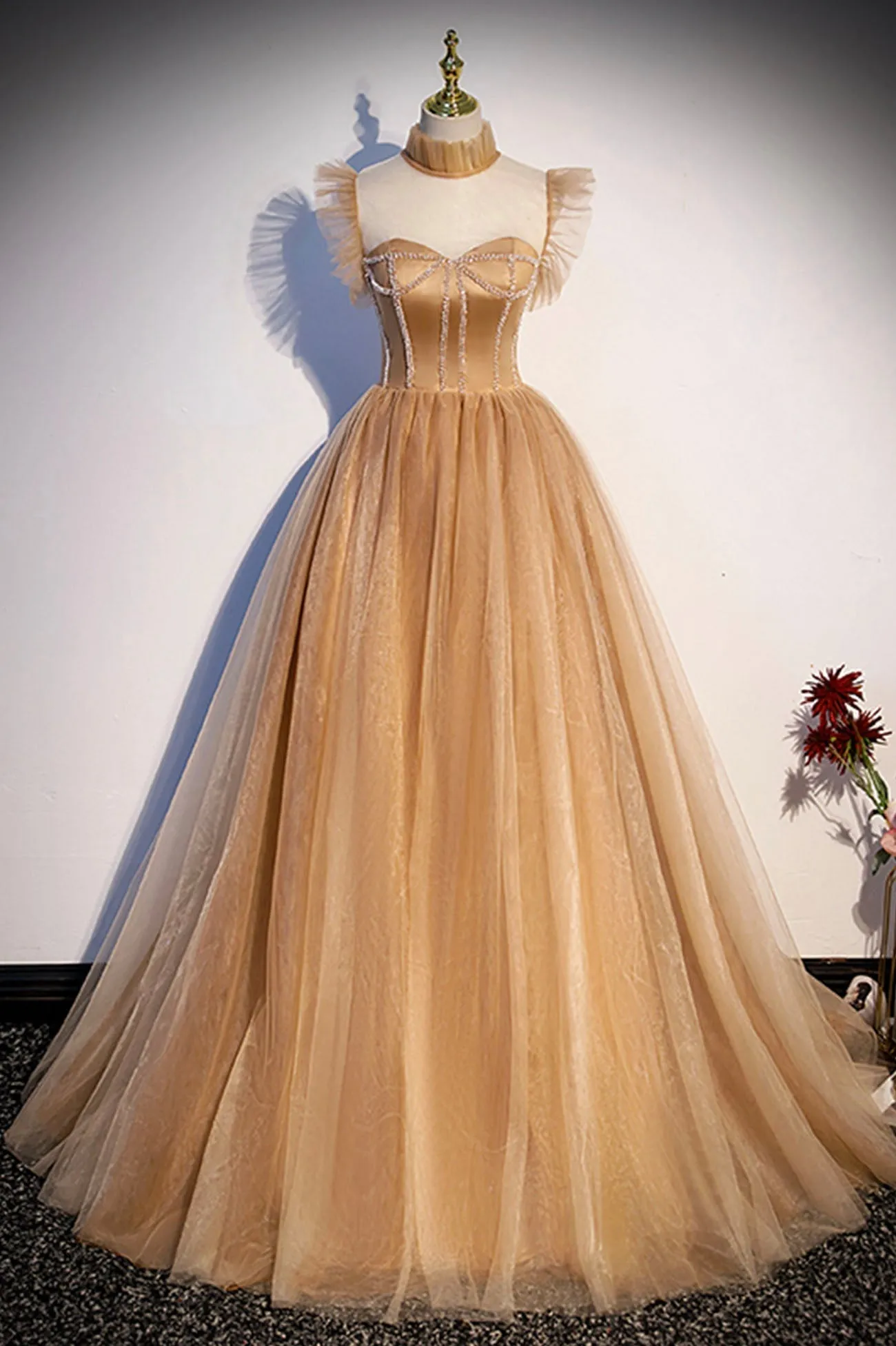 Sweet Tulle Long Prom Dresses Lovely A-Line Princess Dresses