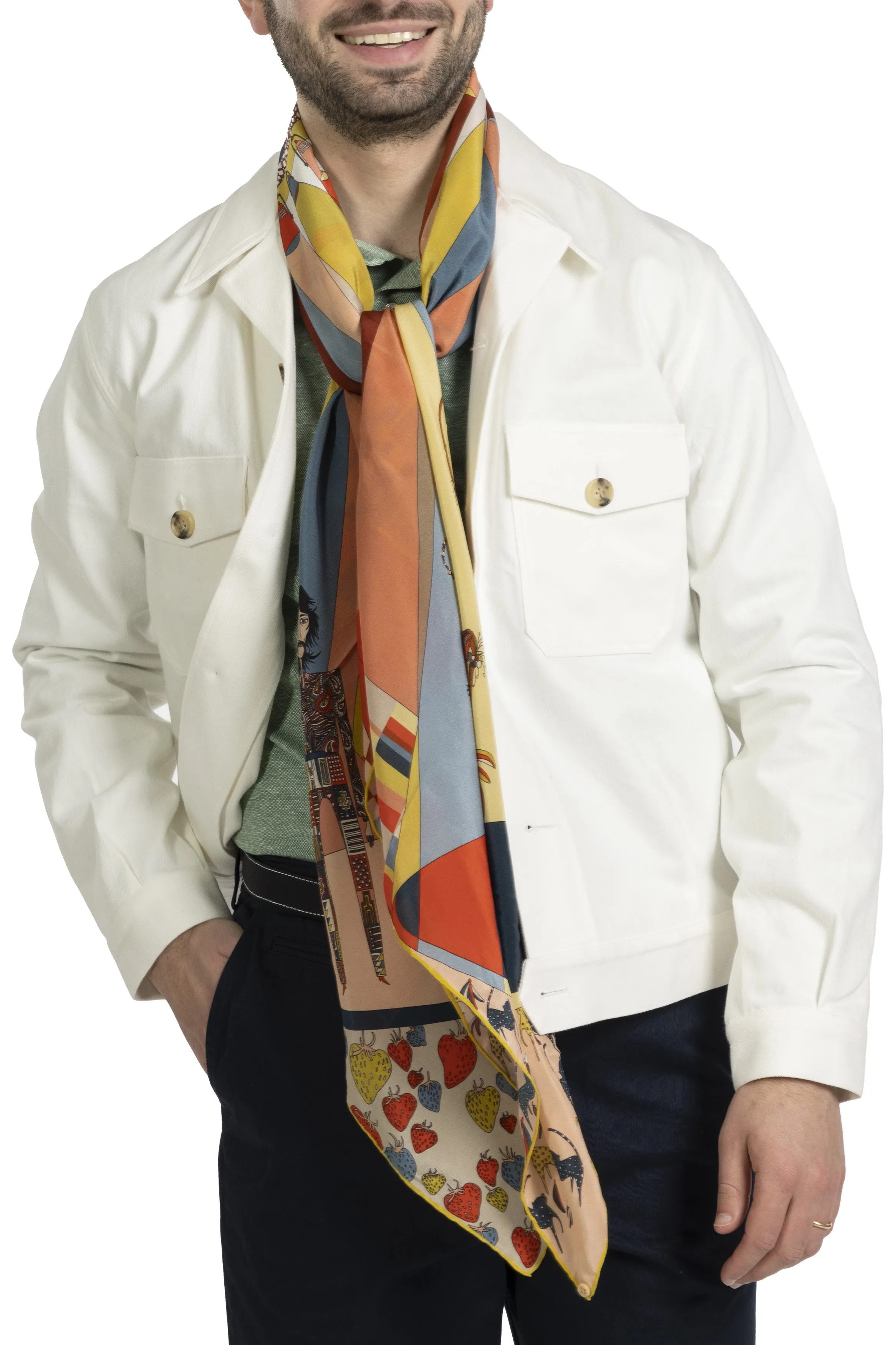 The Armoury 11-A011B White Denim Road Jacket