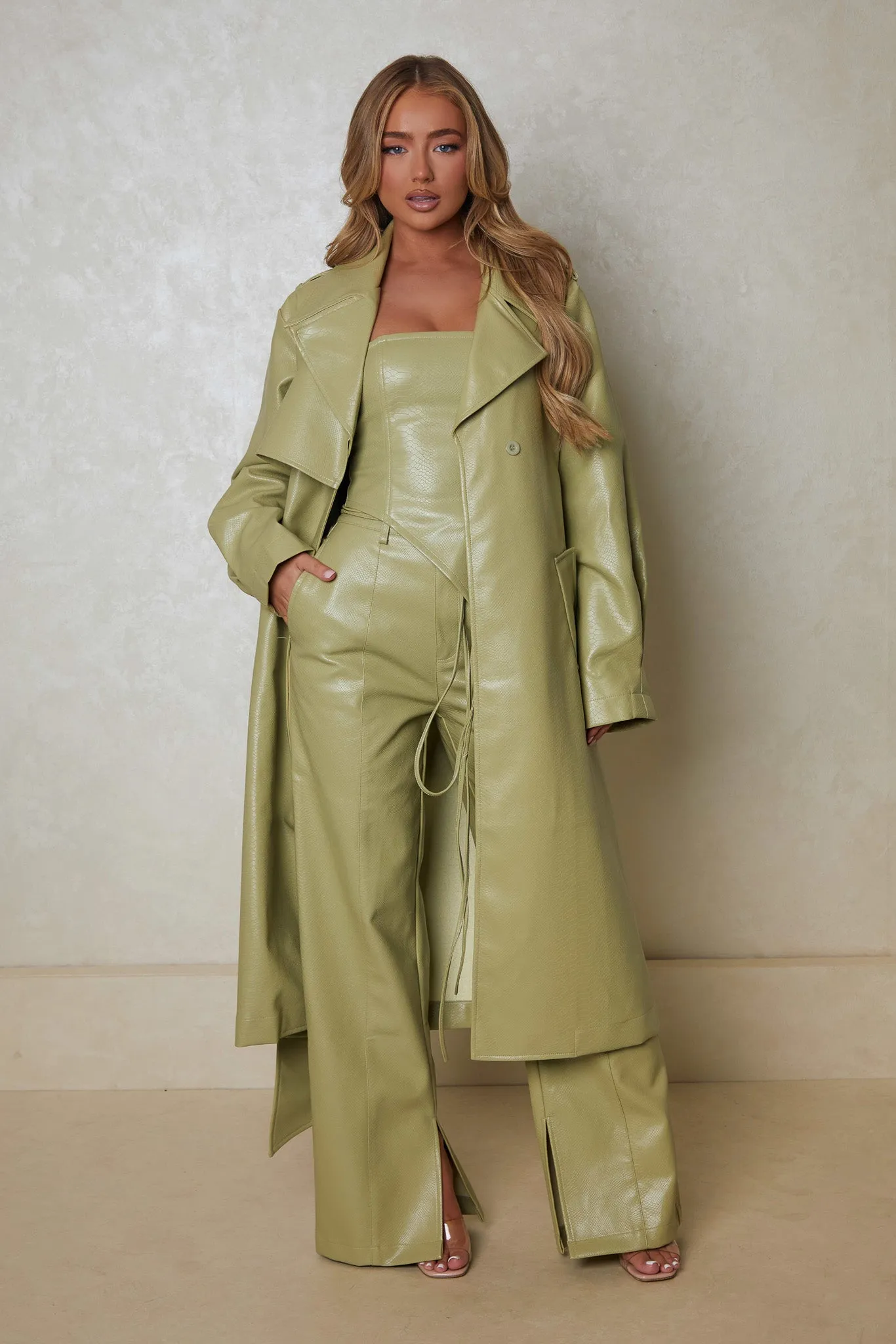 The Croc Trousers - Sage