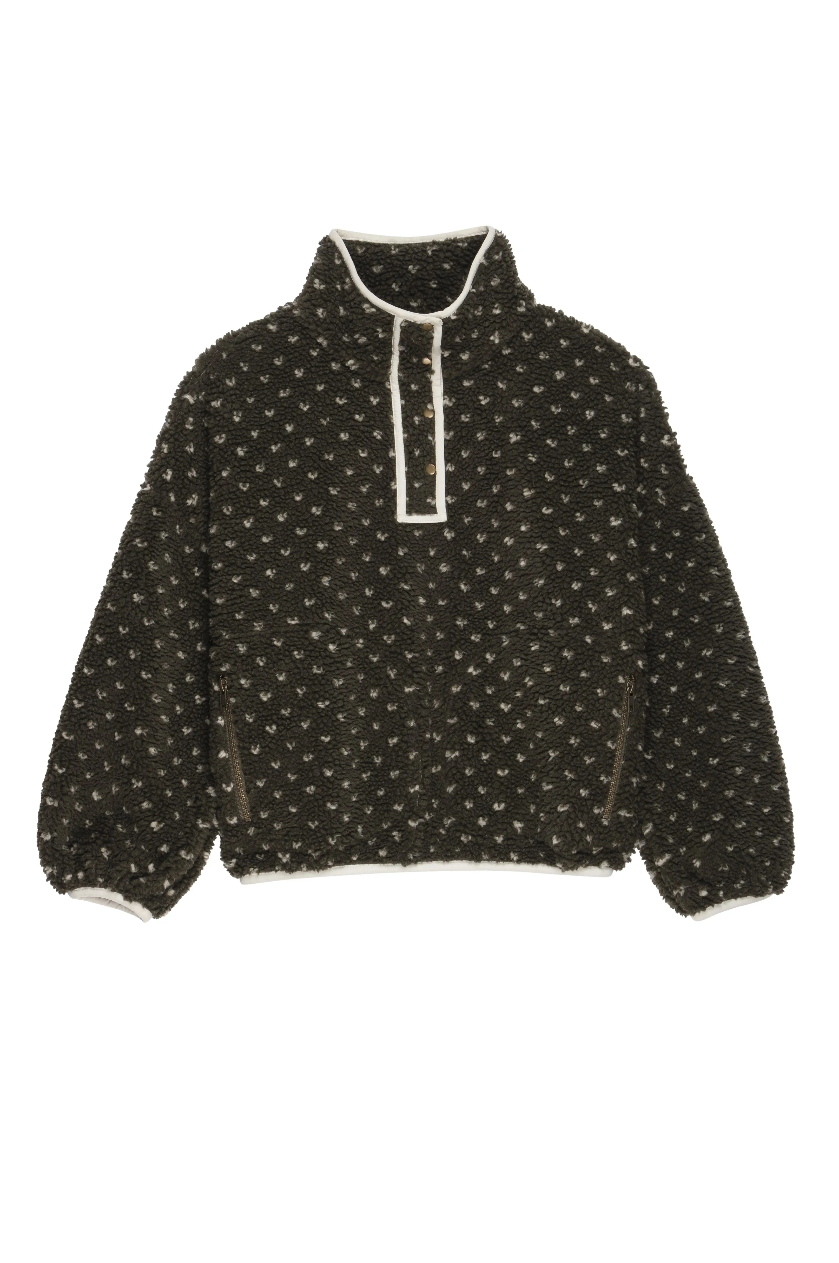 The Great - The Countryside Sherpa Pullover in Olive Heart Check