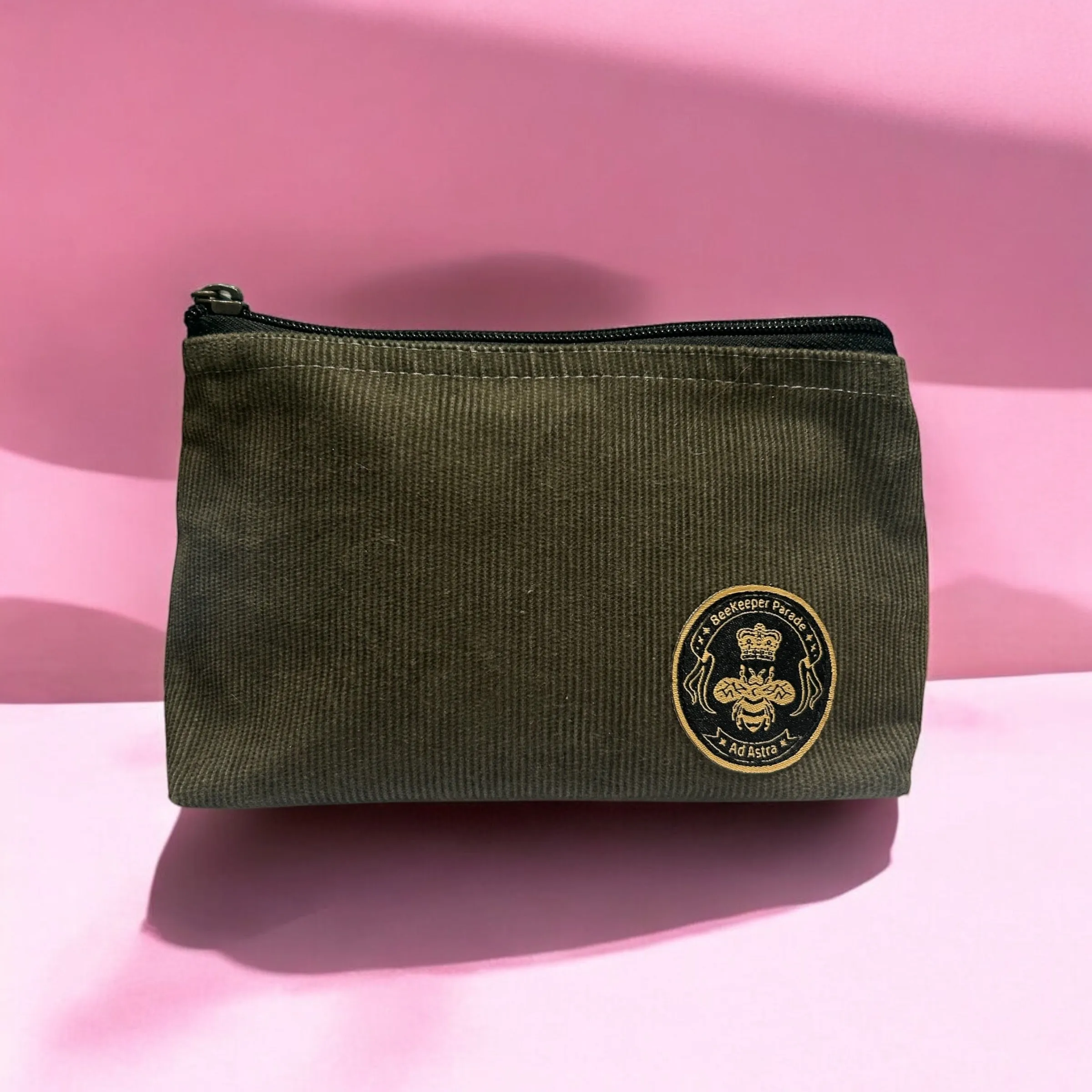 THE PANDA KHAKI CORDUROY Small Toiletry   Makeup Bag