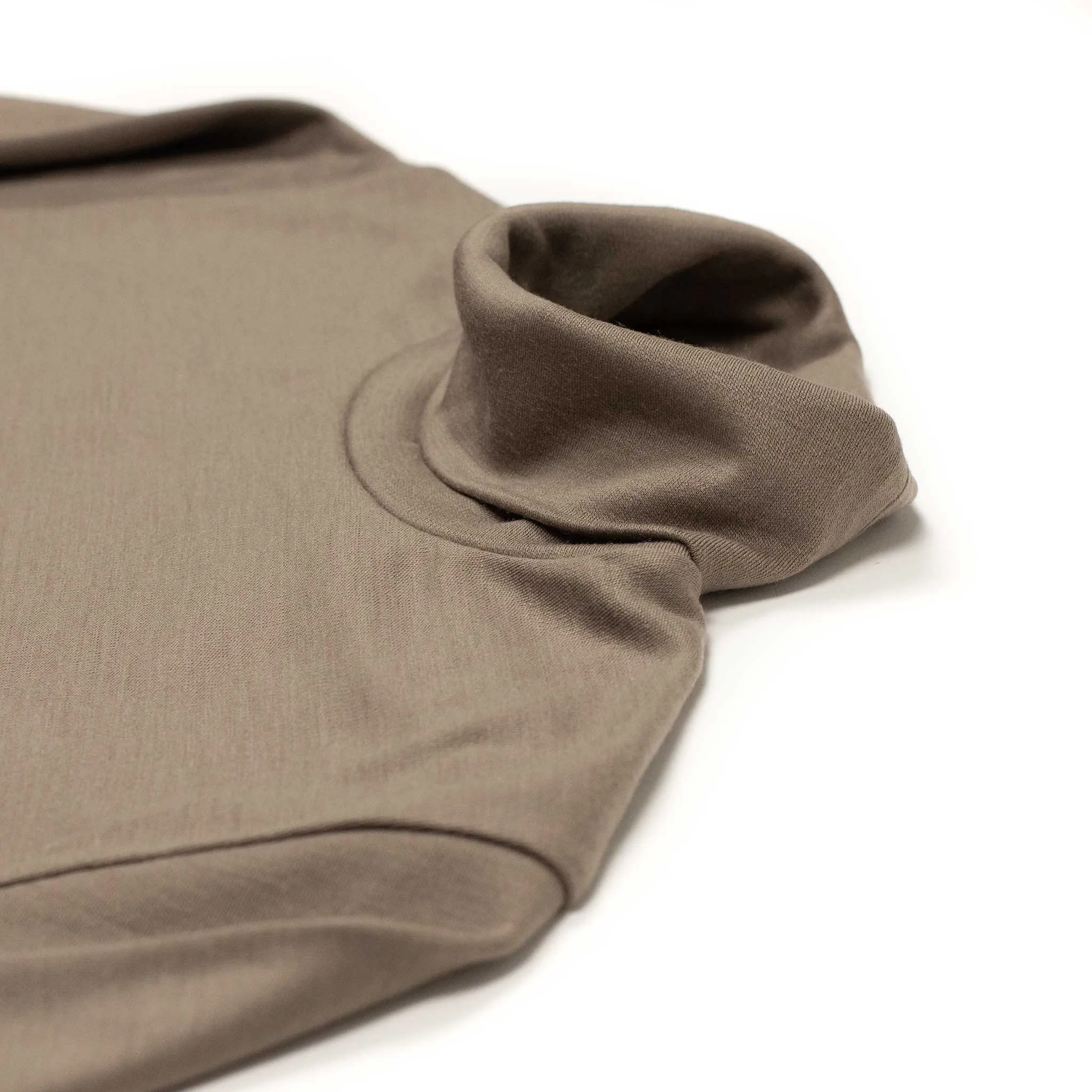 Turtleneck in taupe wool jersey