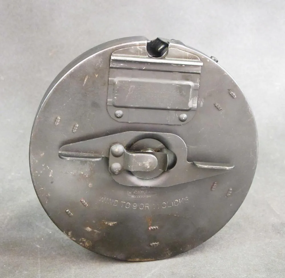 U.S. WWII Thompson M1928A1 SMG Display Gun, 50 round Drum Magazine, Stick Magazines & FBI Case