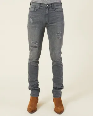 VINTAGE GRAY DISTRESSED STACKED JEANS