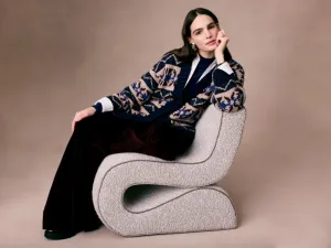 White   Warren - Plush Alpaca Fair Isle Cardigan in Oat